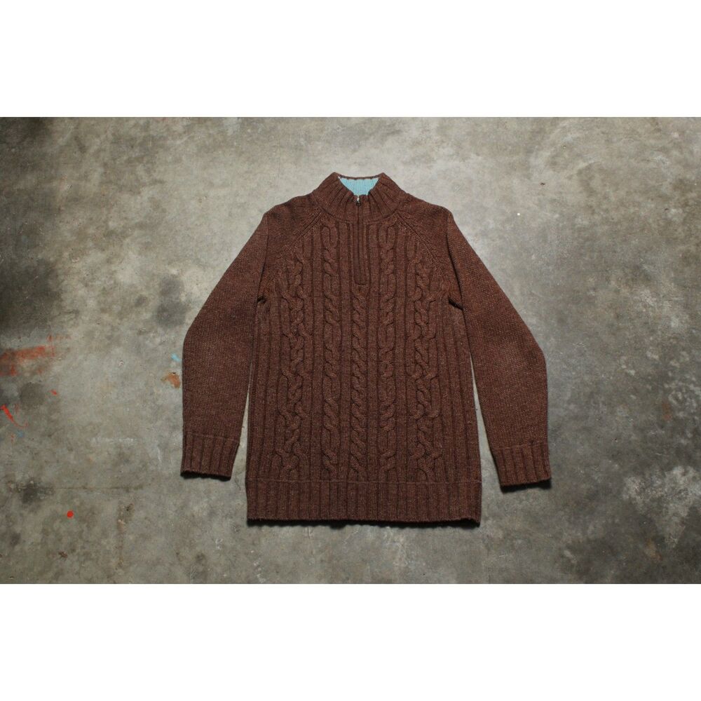Vintage 90s Fossil Lambswool Blend Brown Pullover Sweater - Medium